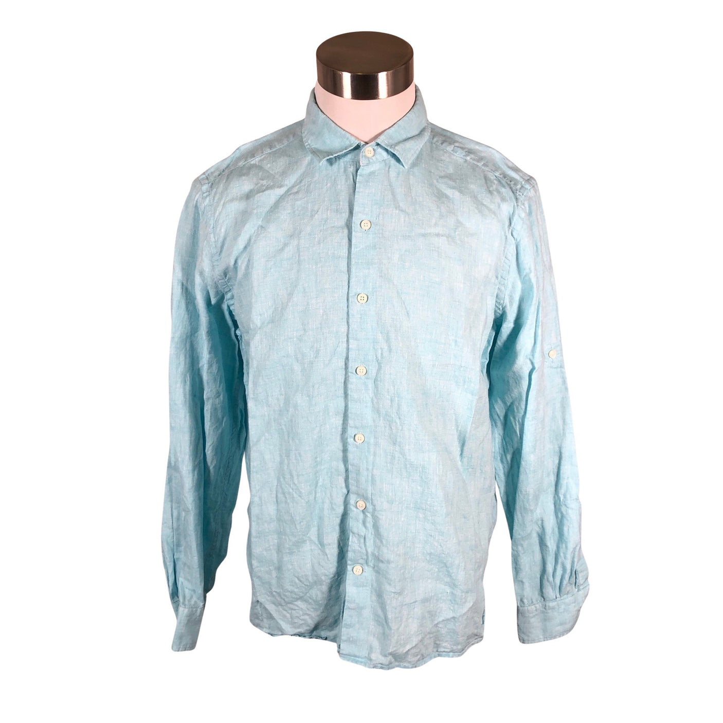 Unisex Saks Fifth Avenue - Collared shirt, size L - Turquoise (1)