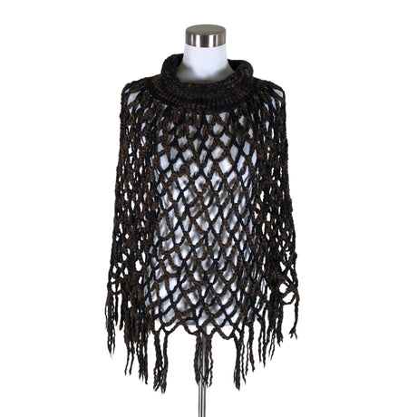 Unisex Handmade - Poncho, size 40 - Brown ()