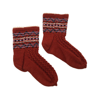 Unisex Handmade - Wool socks, size 39 - Red (1)