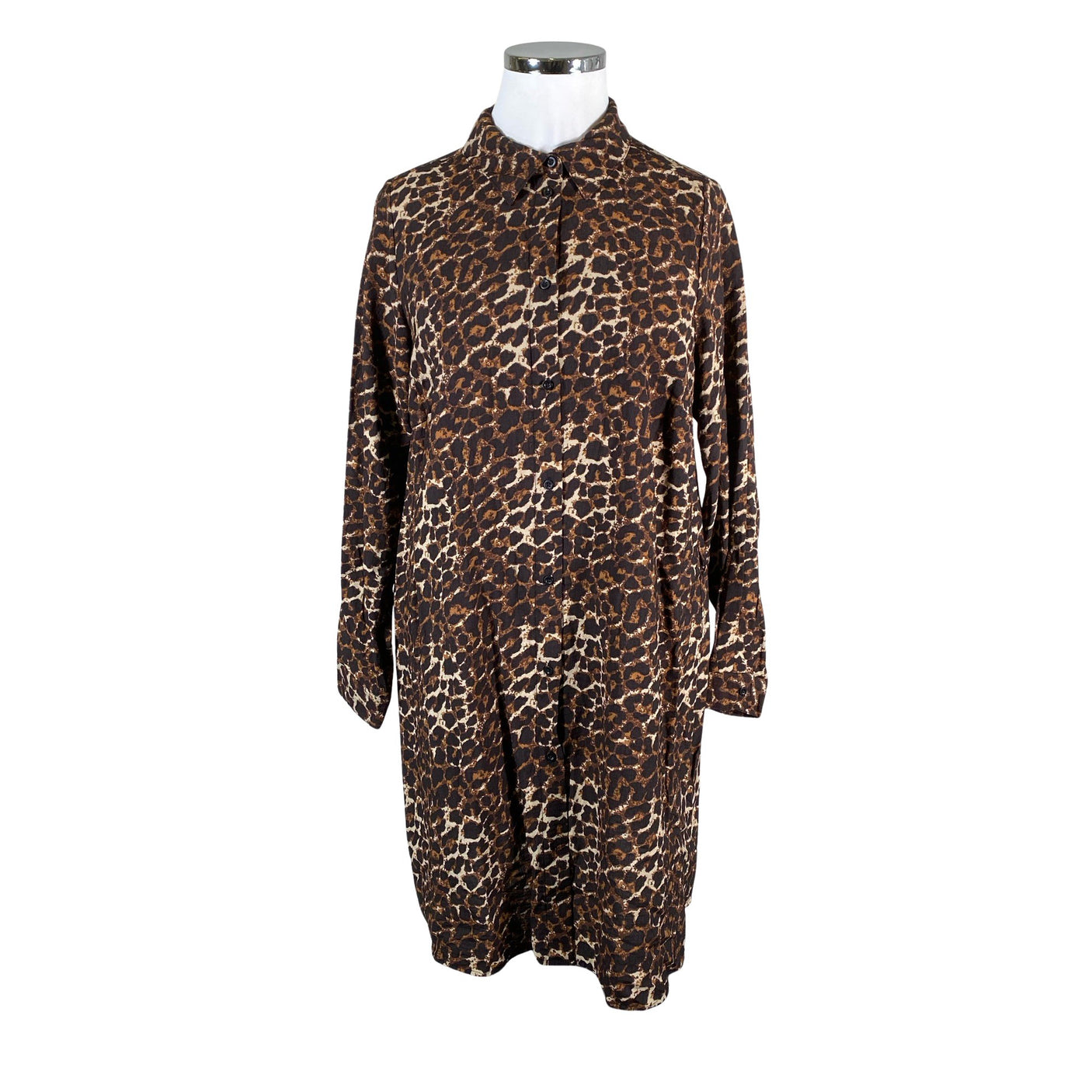 Unisex Zizzi - Schiffon dress, size 46 - Brown (1)