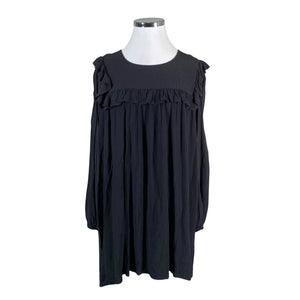 Unisex Zizzi - Schiffon dress, size 46 - Black (1)