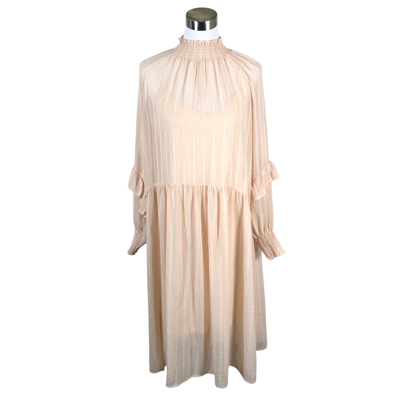 Unisex Y.A.S - Schiffon dress, size 40 - Beige (1)