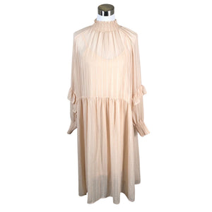 Unisex Y.A.S - Schiffon dress, size 40 - Beige (1)