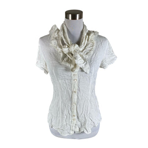 Unisex Benetton - Short-sleeved blouse, size 38 - White (1)