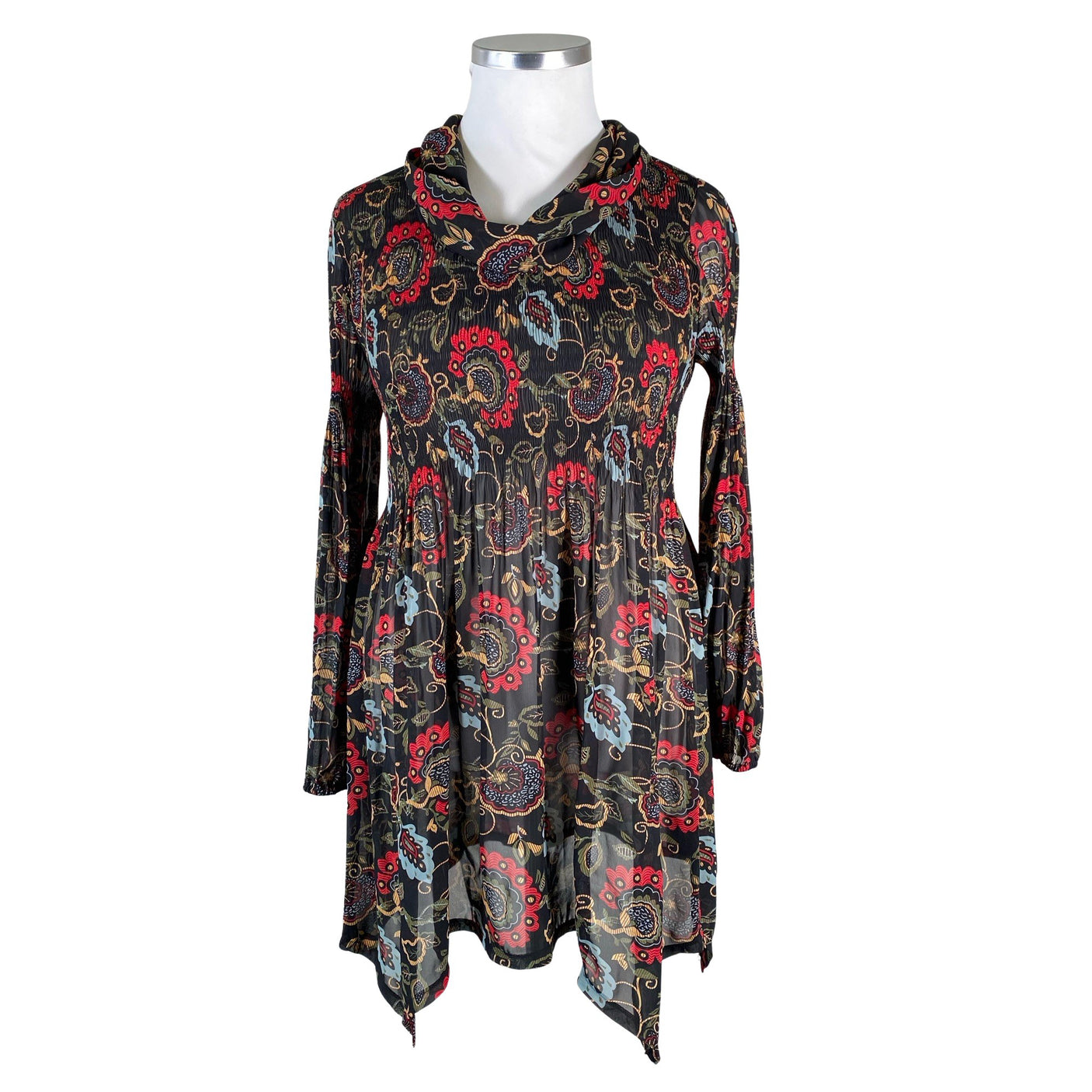 Unisex Kriss - Schiffon tunic, size 38 - Black (1)