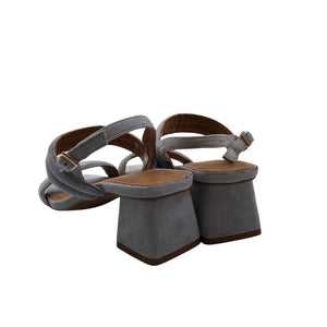 Unisex Mansfield - Heeled sandals, size 37 - Light blue (2)