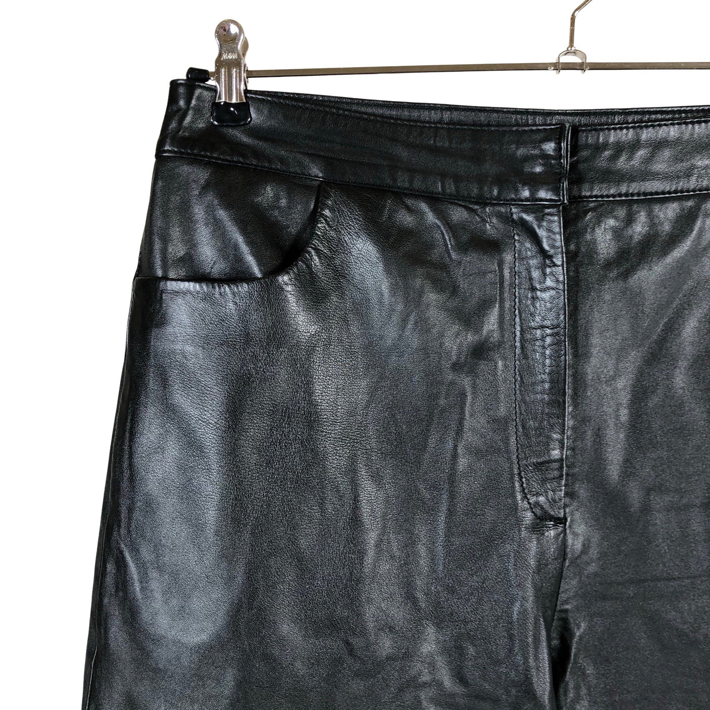 Unisex Selected - Leather pants, size 42 - Black (3)
