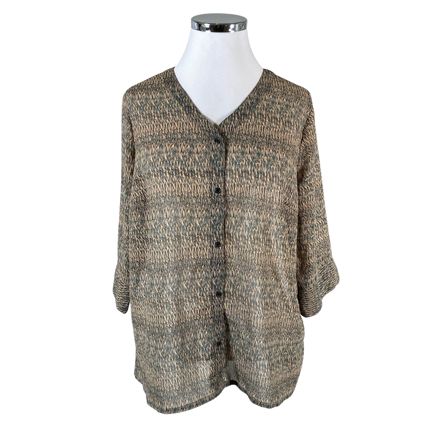 Unisex Zizzi - Schiffon tunic, size 44 - Green (1)