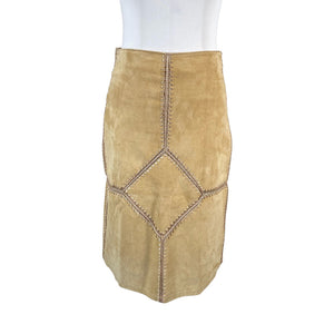 Unisex Saint Tropez - Leather skirt, size 38 - Beige (1)
