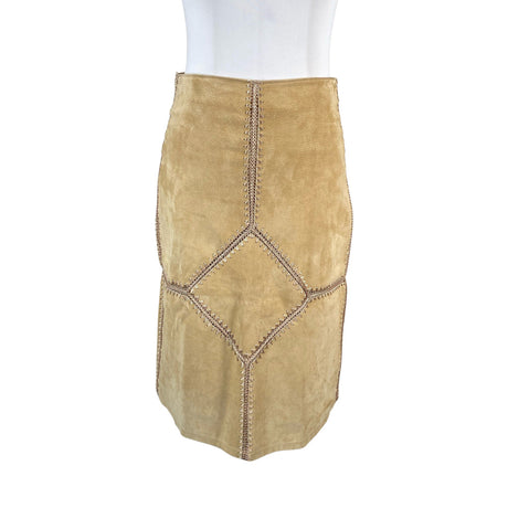 Unisex Saint Tropez - Leather skirt, size 38 - Beige ()