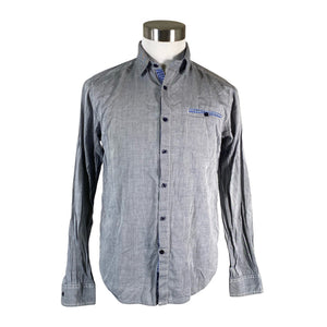 Unisex Solid - Collared shirt, size L - Gray (1)