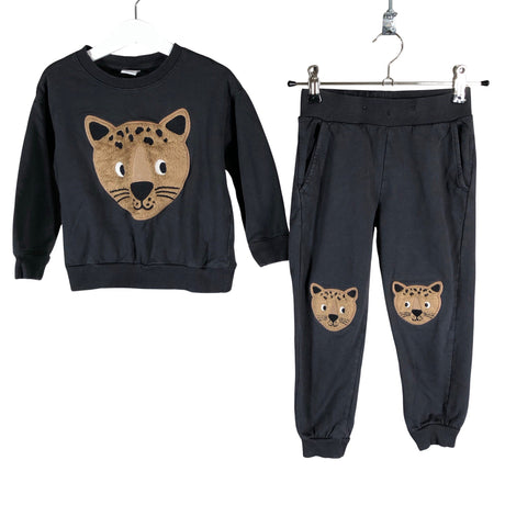 Unisex Lindex - Sweatshirt and pants set, size 98 - 104 - Gray ()