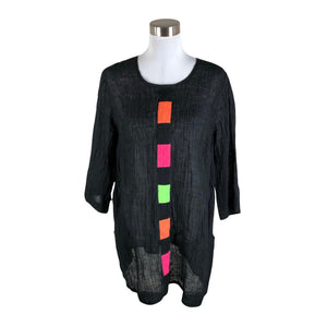 Unisex Tarina-Asu - Schiffon tunic, size 40 - Black (1)