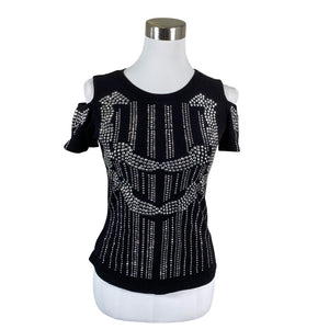 Unisex Vince Otto - Short-sleeved blouse, size 38 - Black (1)