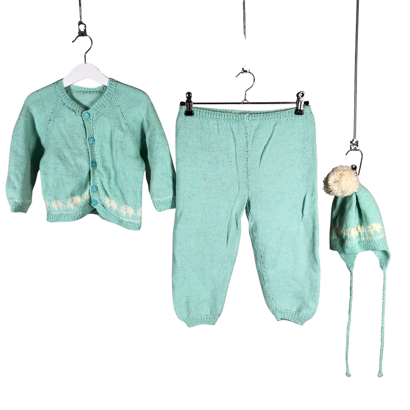 Unisex Handmade - Wool underwear, size 86 - 92 - Turquoise (1)