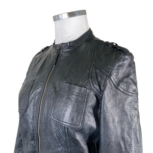 Unisex s.Oliver - Leather jacket, size 42 - Black (3)