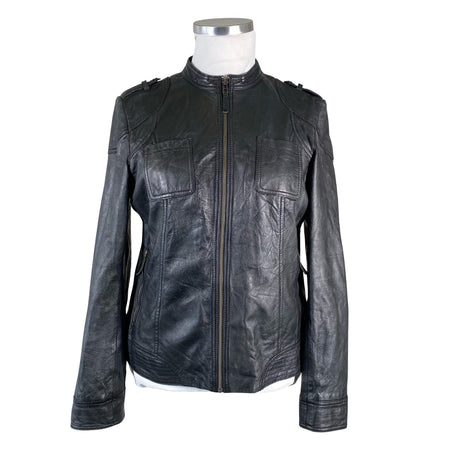 Unisex s.Oliver - Leather jacket, size 42 - Black ()