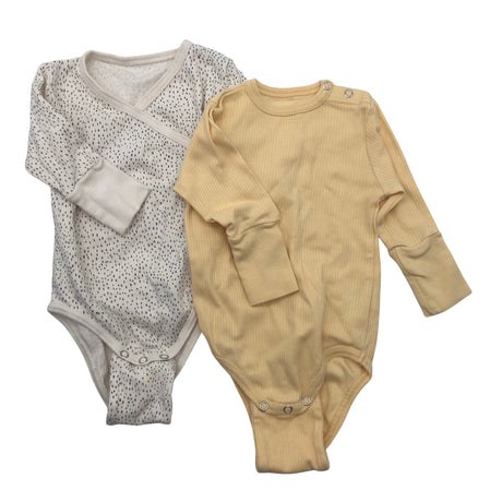 Unisex Aarrelabel - Wrap bodysuit, size 62 - 68 - White ()