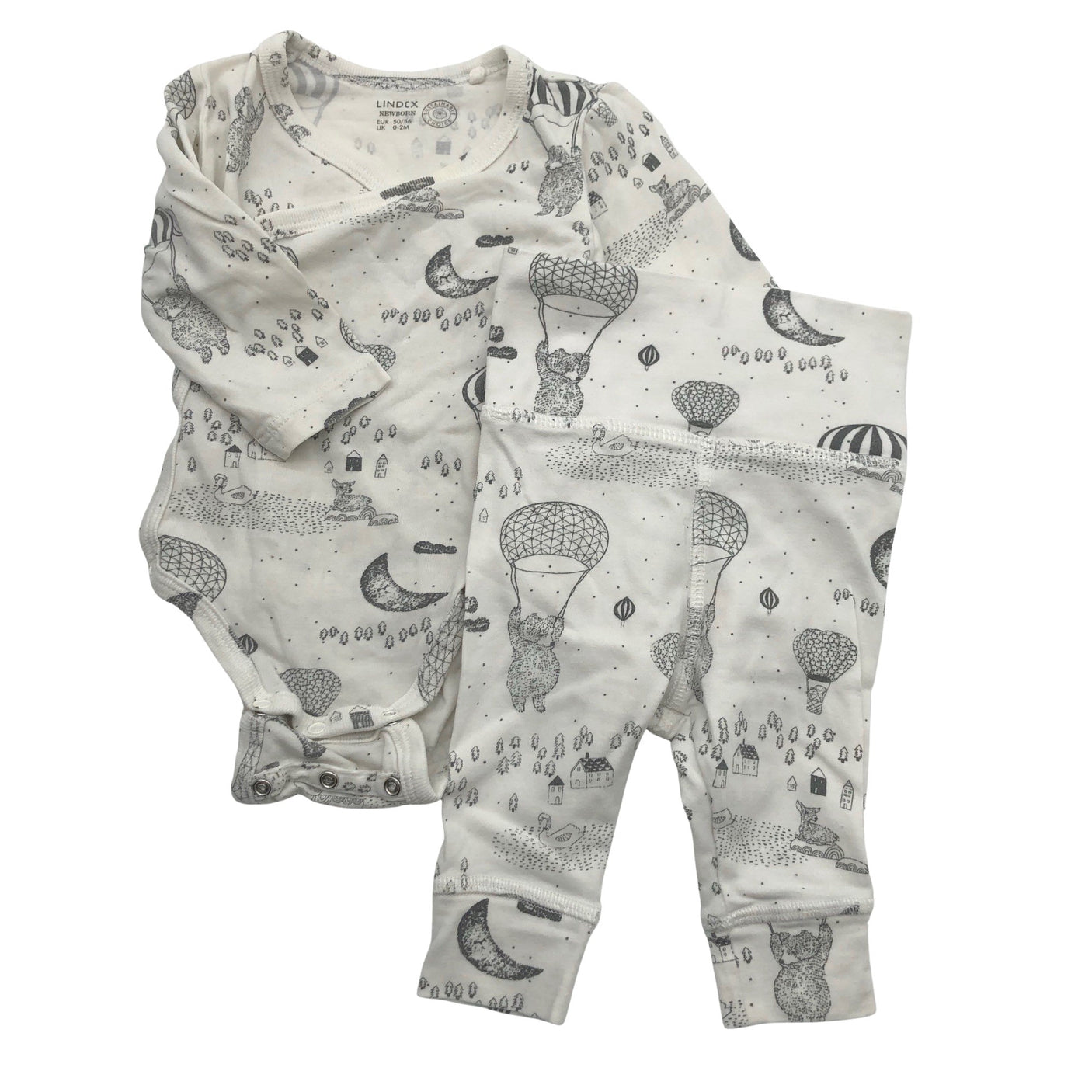 Unisex Lindex - Wrap bodysuit, size 50 - 56 - White (1)