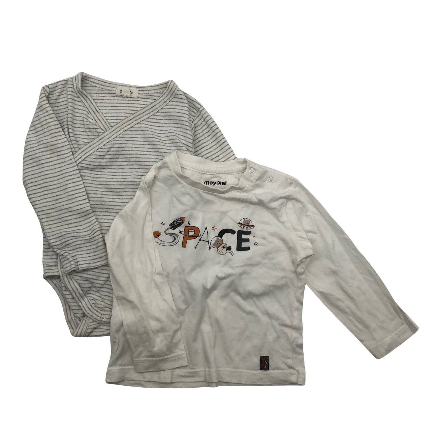 Unisex Newbie - Wrap bodysuit, size 74 - 80 - White (1)