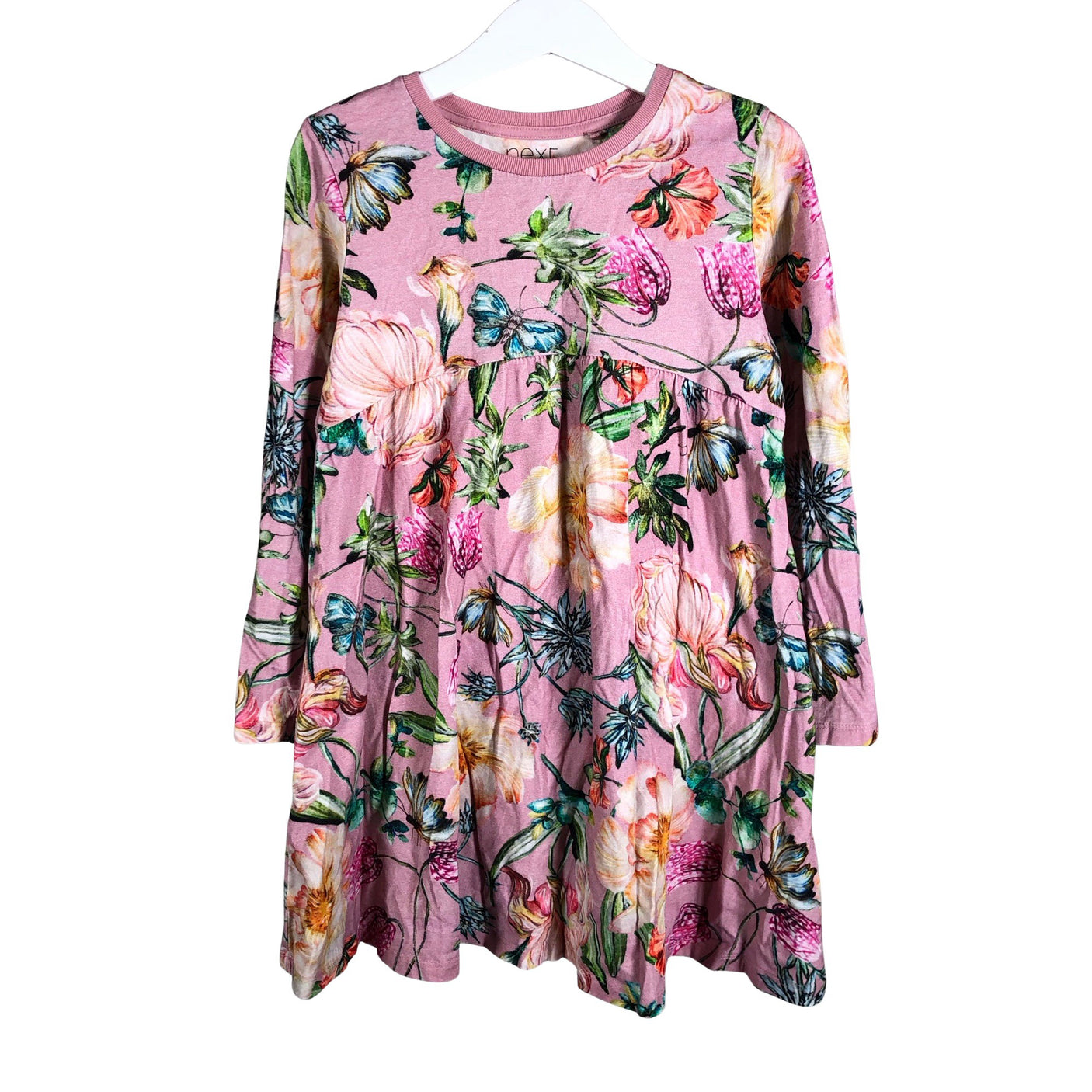 Unisex Next - Tricot dress, size 110 - 116 - Light pink (1)