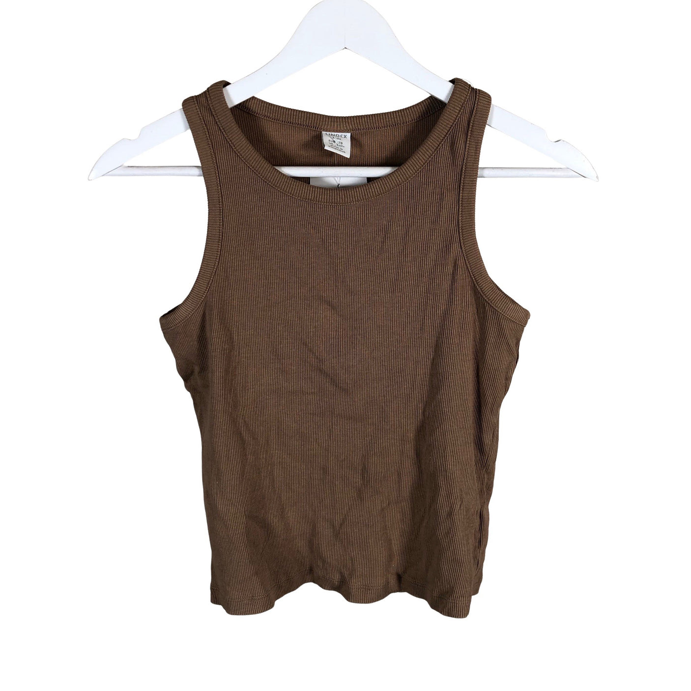 Unisex Lindex - Tricot tank top, size 164 - 170 - Brown (1)