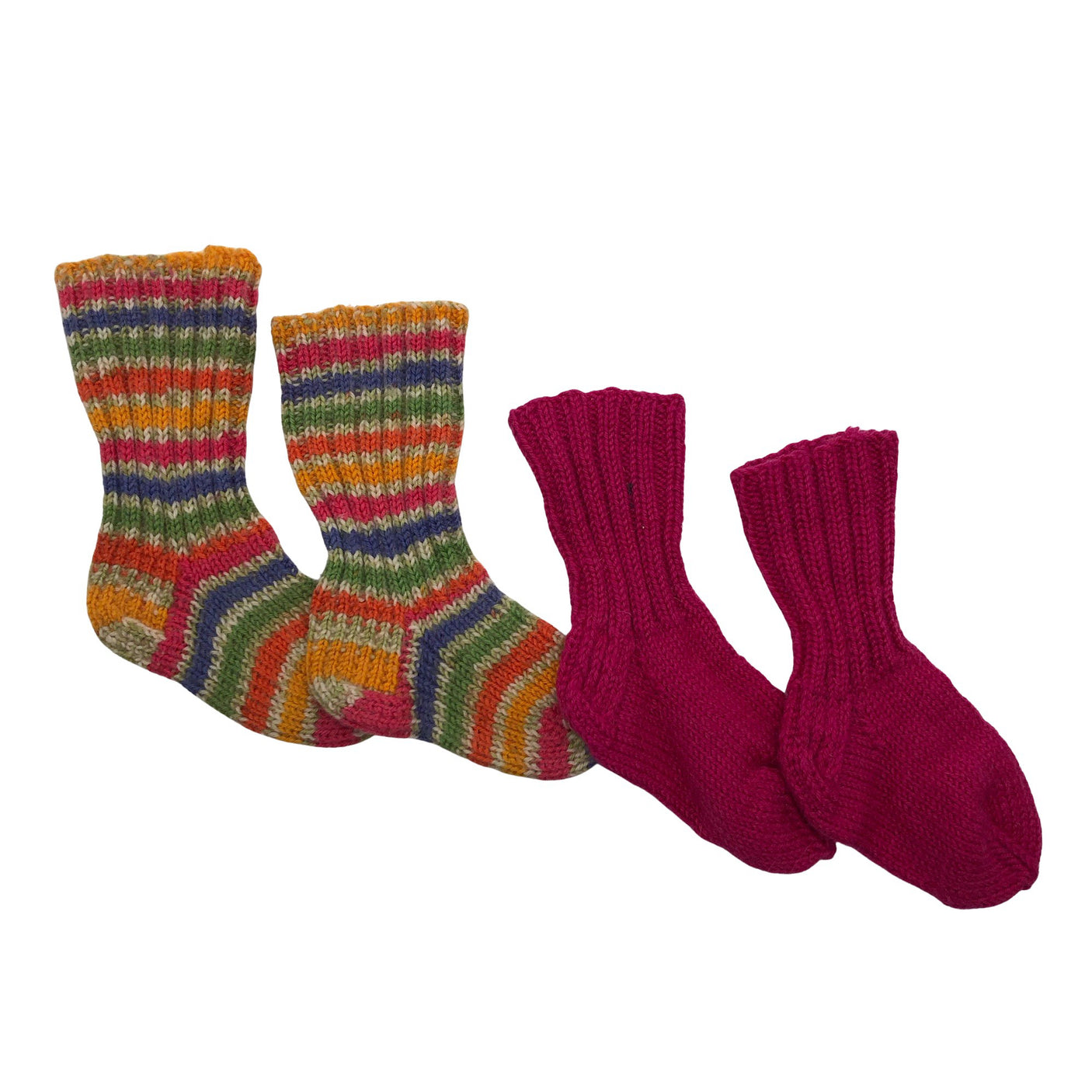 Unisex Handmade - Wool socks, size 22 - Pink (1)