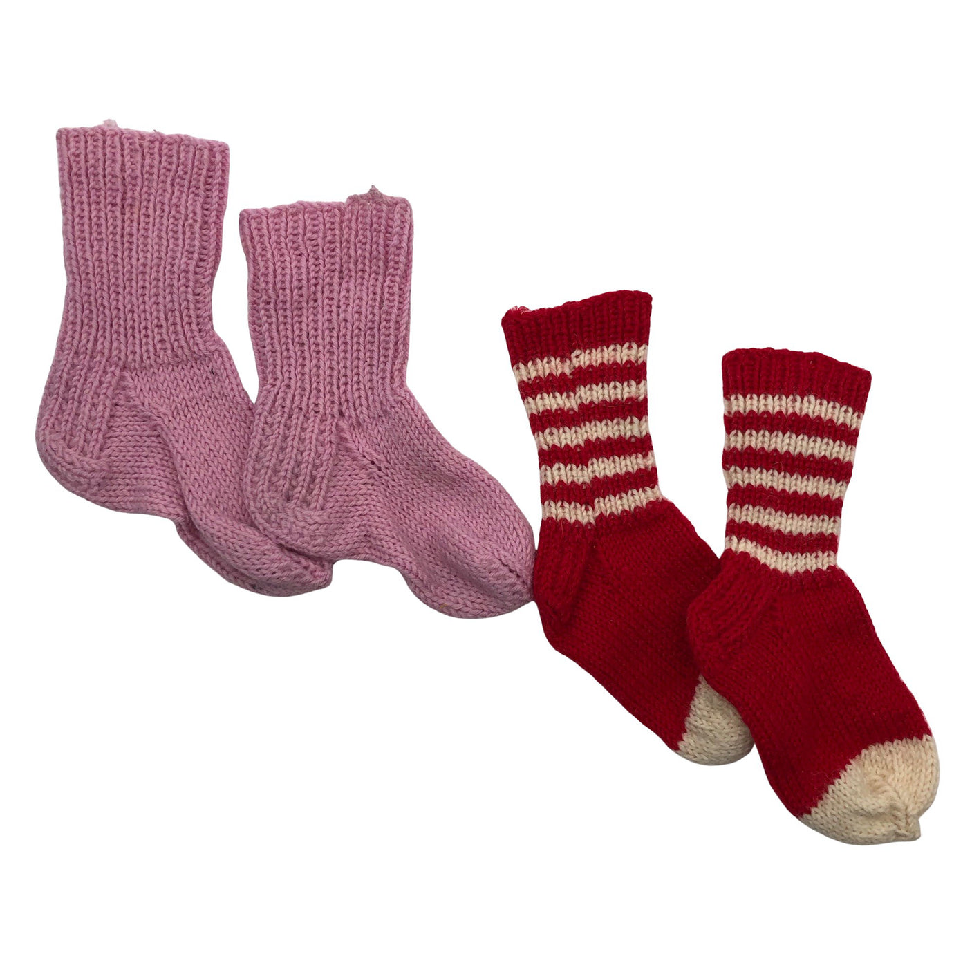 Unisex Handmade - Wool socks, size 25 - Light pink (1)