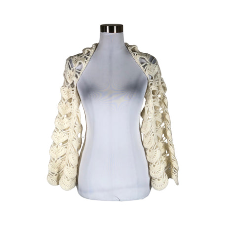 Unisex Handmade - Knit bolero jacket, size 36 - Natural white ()