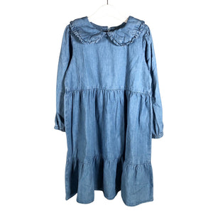 Unisex Lindex - Denim dress, size 116 - 122 - Light blue (1)