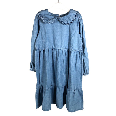 Unisex Lindex - Denim dress, size 116 - 122 - Light blue ()