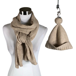 Unisex Repeat - Winter beanie, size 56 - 58 cm - Beige (1)