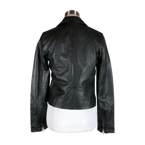 Unisex Selected - Leather jacket, size 36 - Black (2)