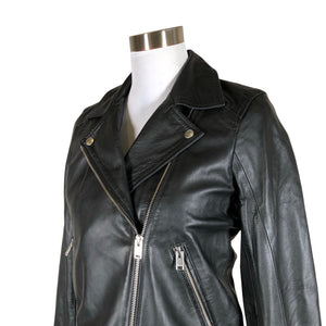 Unisex Selected - Leather jacket, size 36 - Black (3)