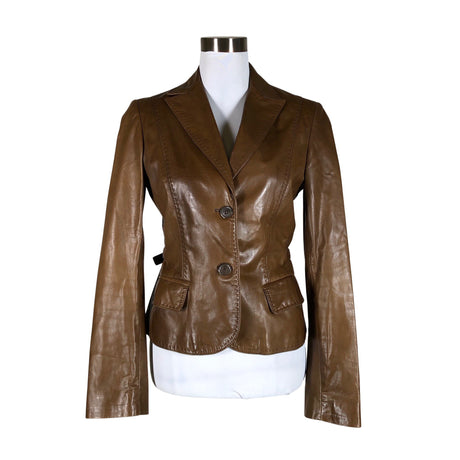 Unisex Hugo Boss - Leather jacket, size 38 - Brown ()