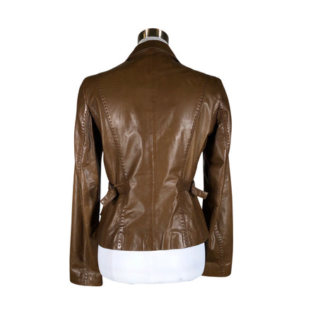 Unisex Hugo Boss - Leather jacket, size 38 - Brown (2)