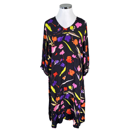 Unisex Zizzi - Schiffon dress, size 46 - Black ()