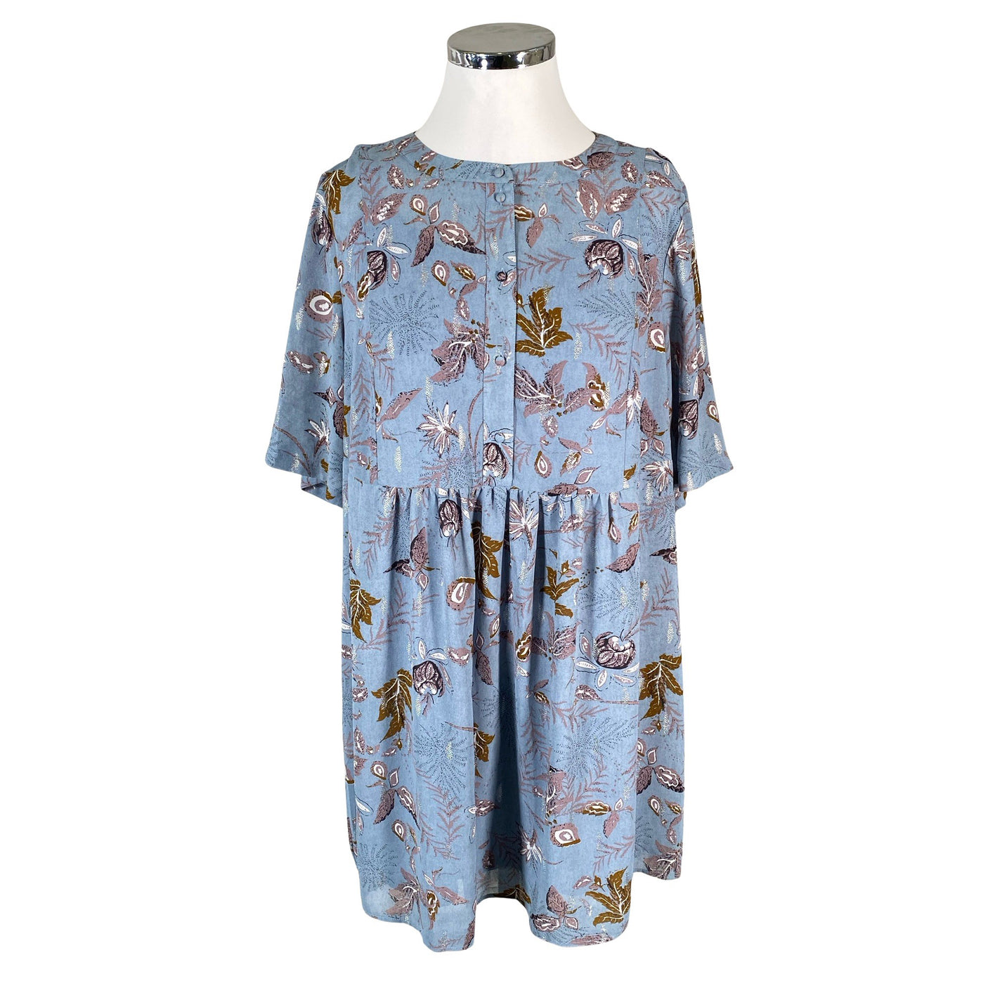 Unisex Zizzi - Schiffon tunic, size 46 - Light blue (1)