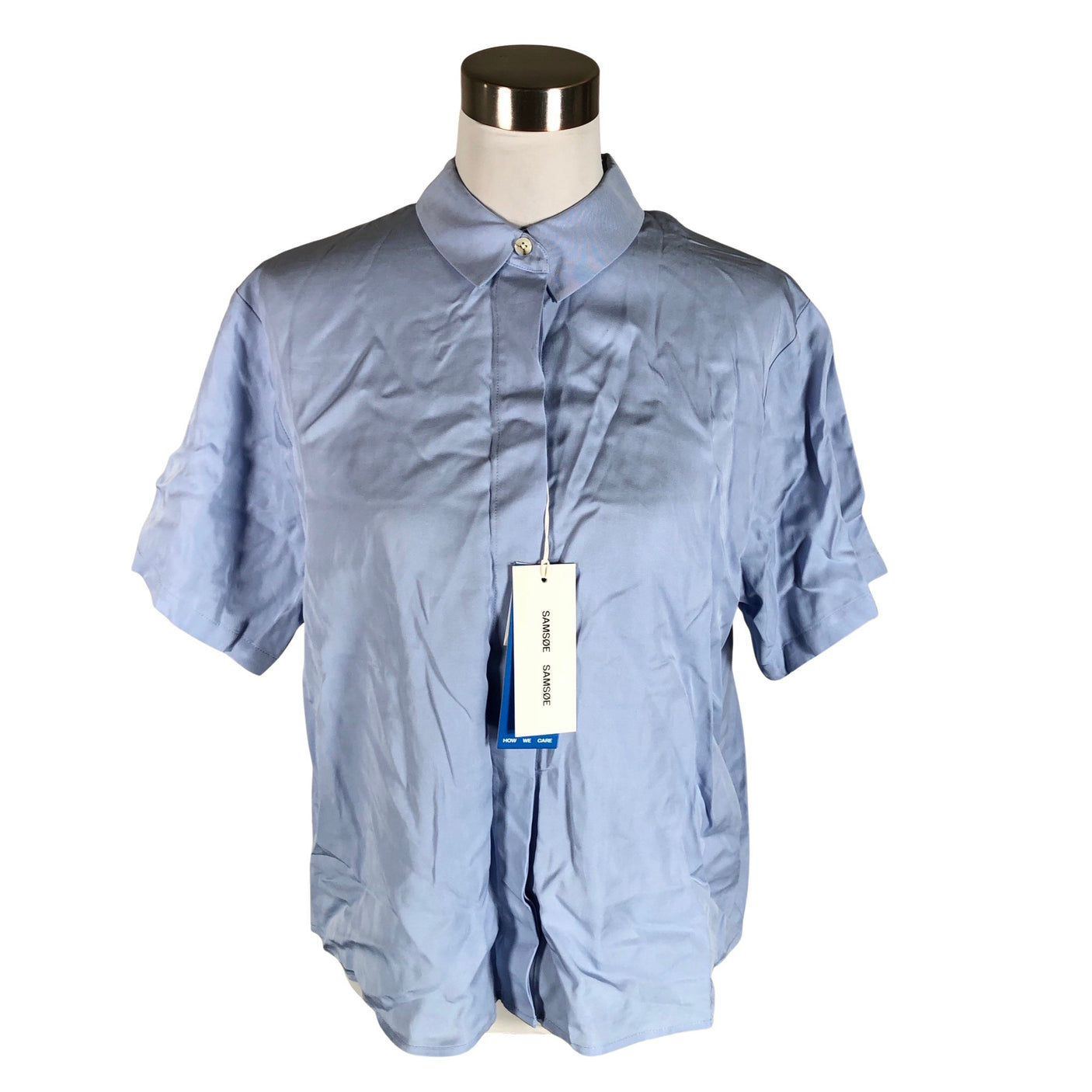 Unisex Samsoe&Samsoe - Short-sleeved blouse, size 40 - Light blue (1)