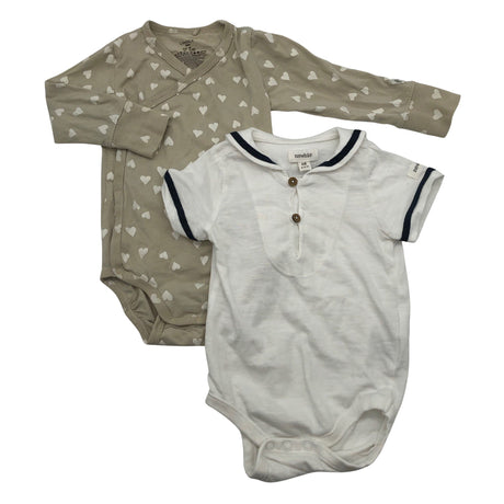 Unisex Lindex - Wrap bodysuit, size 62 - 68 - Beige ()