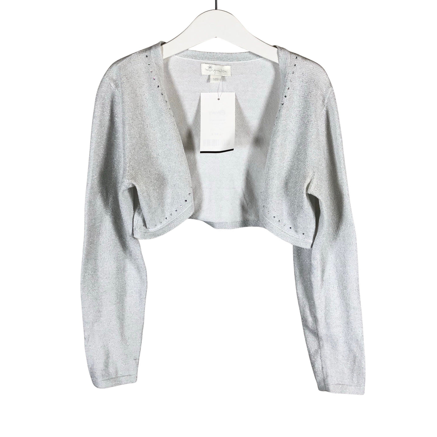 Unisex Mingnelin - Knit bolero jacket, size 134 - 140 - Gray (1)