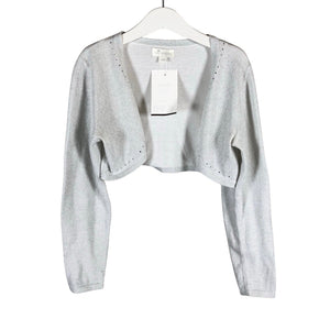 Unisex Mingnelin - Knit bolero jacket, size 134 - 140 - Gray (1)