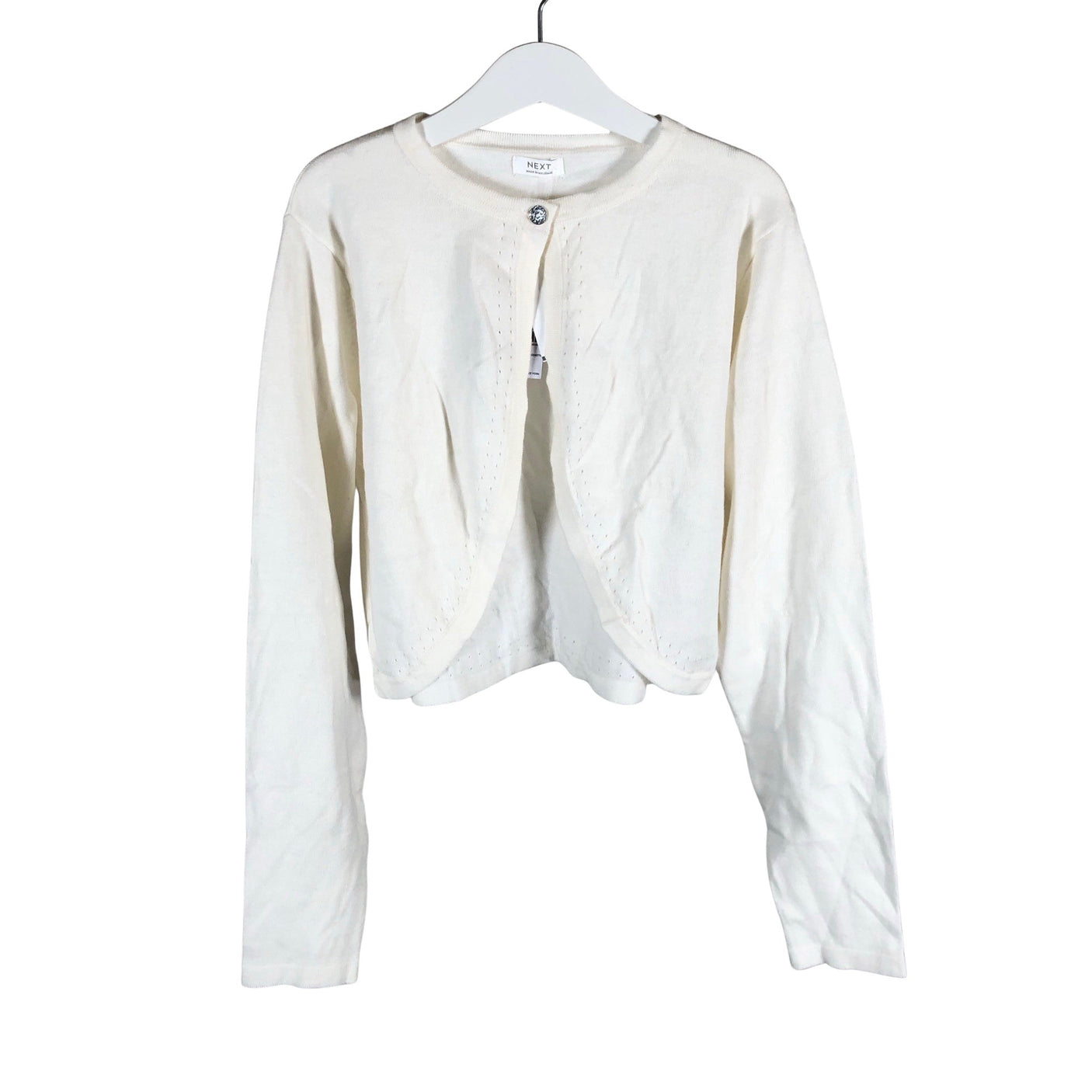 Unisex Next - Knit bolero jacket, size 140 - 146 - Natural white (1)