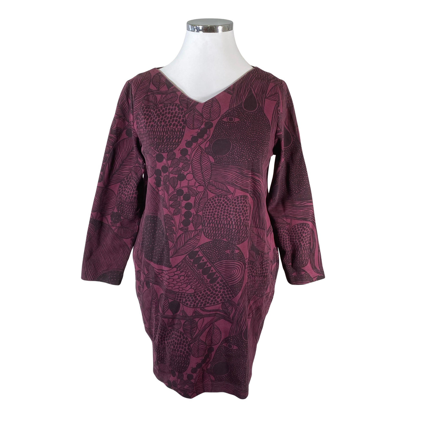 Unisex Marimekko - Tricot dress, size 42 - Wine red (1)