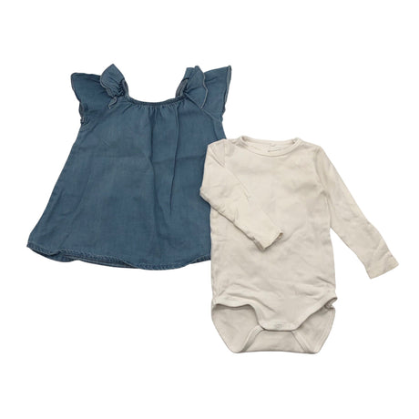 Unisex Gro - Denim dress, size 68 - 74 - Blue ()