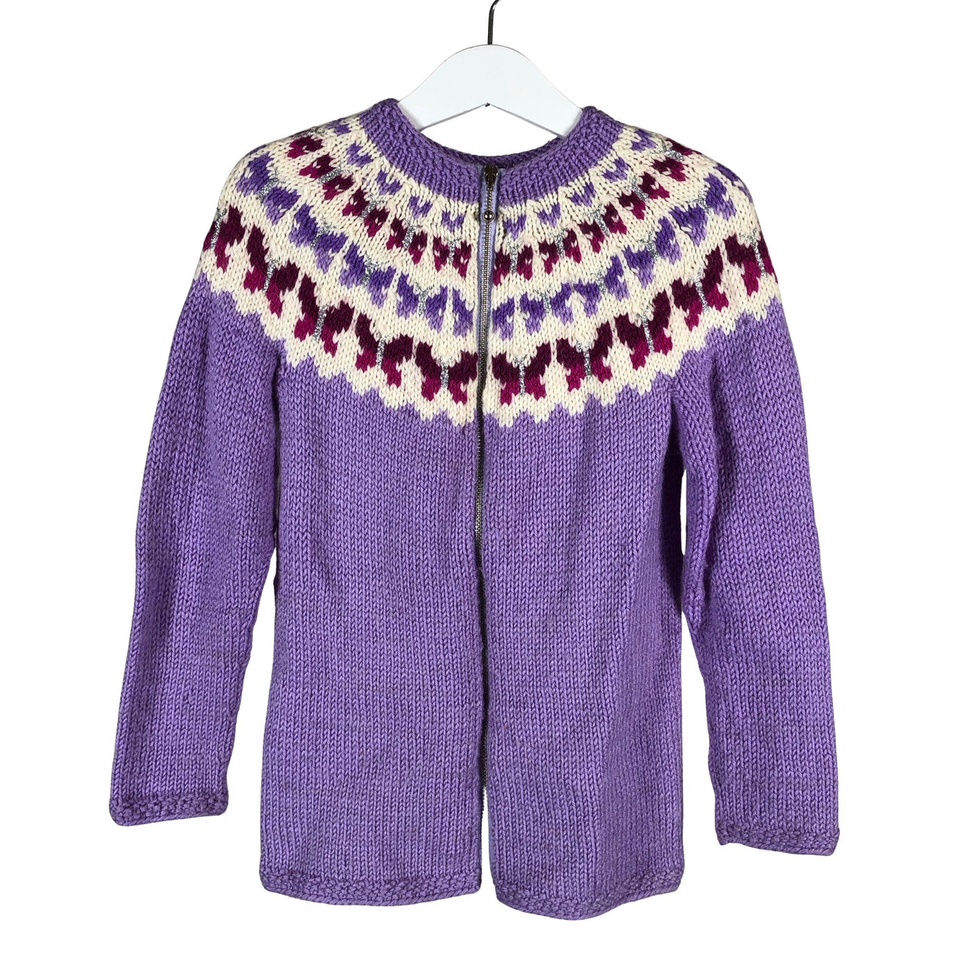 Unisex Handmade - Cardigan, size 98 - 104 - Violet (1)