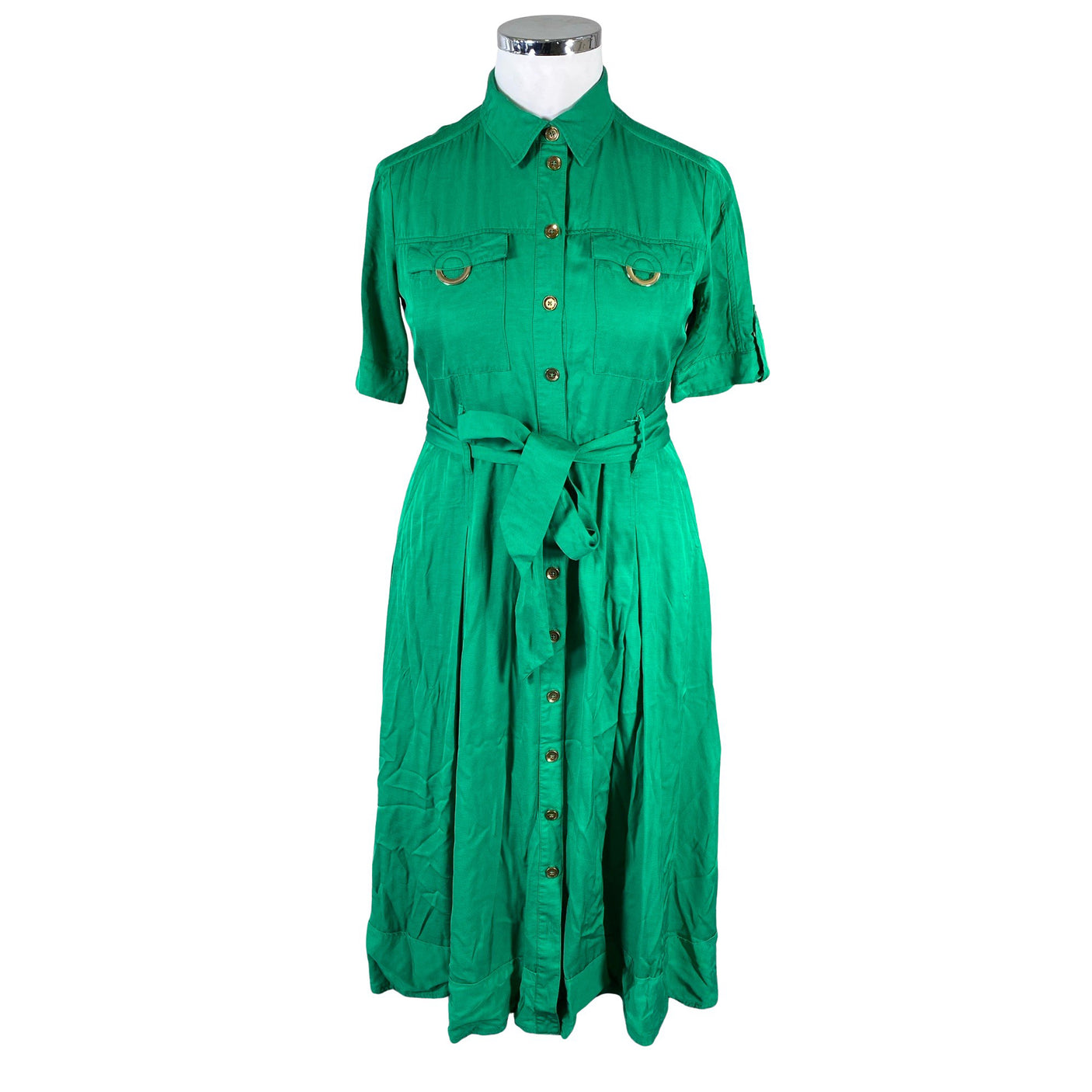 Unisex Karen Millen - Schiffon dress, size 42 - Green (1)