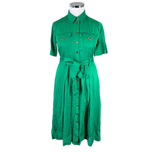 Unisex Karen Millen - Schiffon dress, size 42 - Green (1)