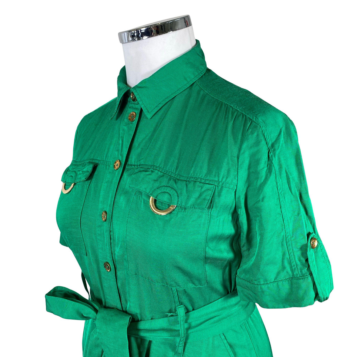 Unisex Karen Millen - Schiffon dress, size 42 - Green (3)