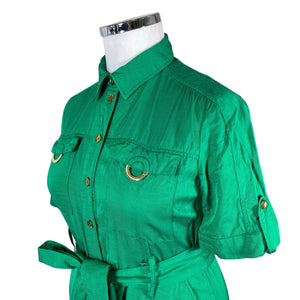 Unisex Karen Millen - Schiffon dress, size 42 - Green (3)
